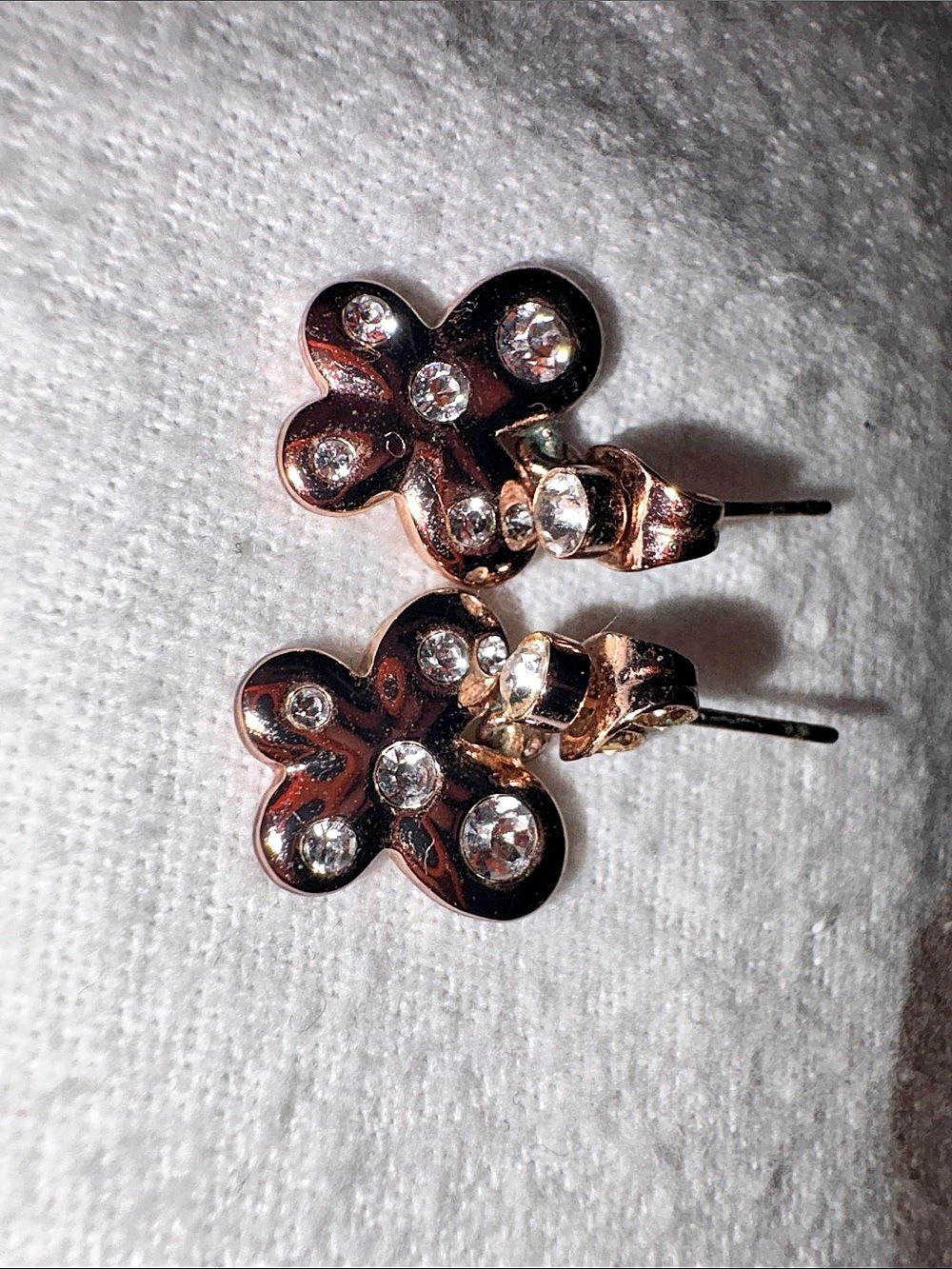 Swarovski Una Drop Earrings, Clover, Pink, Rose Gold-Tone Plated Floral